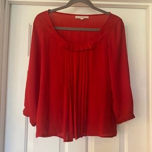 LOFT XS Red 3/4 Sleeved Blouse
